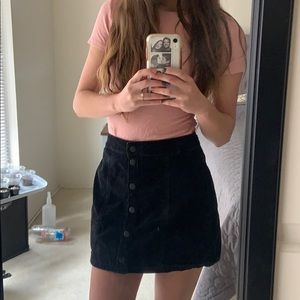 Black Button Down Skirt